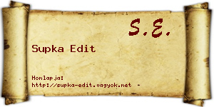 Supka Edit névjegykártya